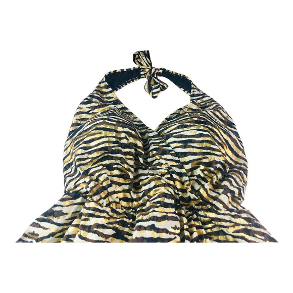 1383 swimsuits for all sz 26 halter metallic once piece swim bathing suit dress - Picture 2 of 8